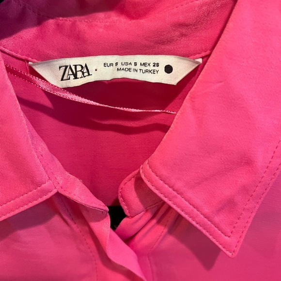 Zara Pink Short Sleeve Button Down Shirt - Picture 3 of 3